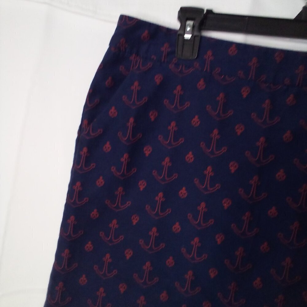 Tommy Hilfiger Skirt Women 8 Anchor Nautical Pockets Blue Red - Picture 3 of 16